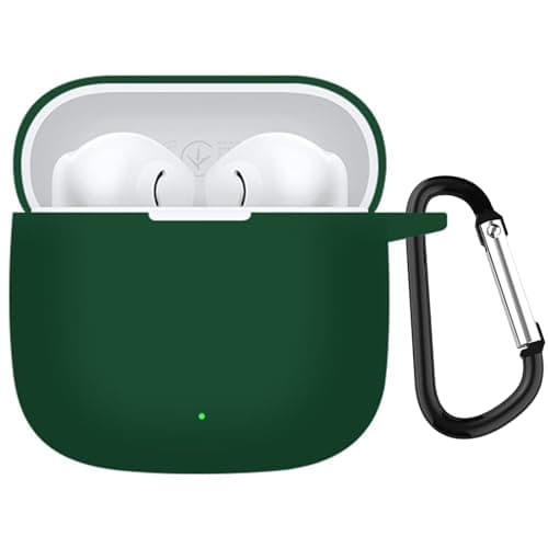 Image of KANOYO Silicone Cover Compatible with Huawei Freebuds SE 3/Freebuds SE 2,Soft Silicone Bluetooth Earphone Case,Resistant with Freebuds SE 3/2 Case Cover,Anti-Scratch,With Carabiner(Green)