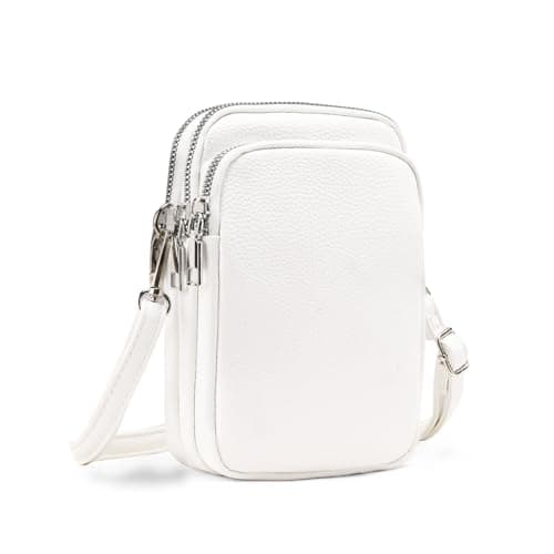 Image of SCOFY FASHION Soft PU Leather Messenger Small Phone Crossbody Bags for Women Travel Work Purses and Handbags White