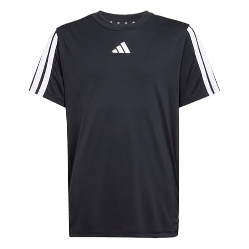 Image of adidas Train Essentials 3-Stripes T-Shirt Boy's, Black/White, 11-12 Years