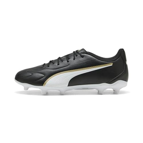 Image of PUMA Unisex King 20 Play Firm Ground/Artifical Ground Football Boots, PUMA Black-PUMA White-PUMA Gold, 7.5 UK