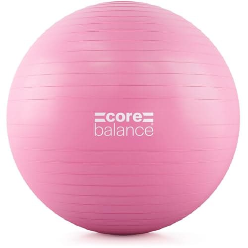 Image of Core Balance Anti Burst Gym Ball, 45-85cm With Hand Pump (65cm, Pink)