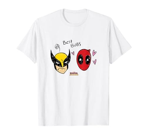 Image of Marvel Deadpool & Wolverine Best Bubs Faces Doodles T-Shirt