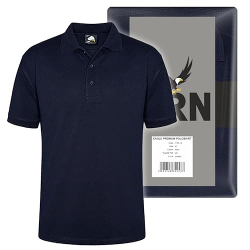 Image of ORN Polo Shirt for Men Adult, Heavyweight Polo T-Shirt for Work & Casual Wear, Hard-Wearing Premium Quality Mens Workwear Poloshirt, 1150-Navy,3XL
