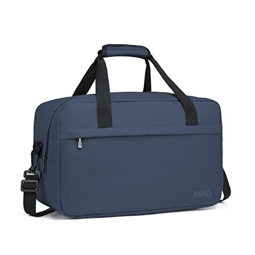 Image of Kono 40x20x25 Holdall Cabin Hand Luggage Travel Carry-on Bag Ryanair Under Seat Flight Bag with Shoulder Strap 20L (Navy)