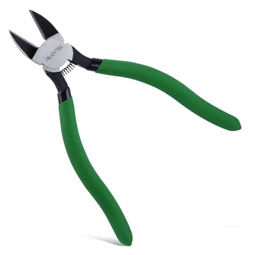 Image of INJOYTEC Precision Side Cutter 7 Inch Wire Cutting Diagonal Wire Cutters Wire Cutting Pliers for Crafting Jewelry Making Mini Flush Cutters with Spring Functional Tools for Cutting Wires Jewelry