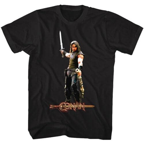 Image of Conan The Barbarian Movie Steel Isn't Strong Boy Flesh is Stronger Men's T-Shirt BlackLarge