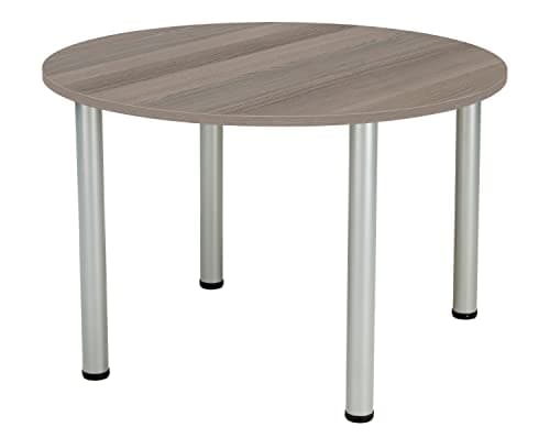 Image of Office Hippo Circular Office Table, Sturdy & Robust Round Table Desk, Circular Work Table For Home Office, Ideal For Canteen, Boardroom or Meeting Room, Versatile Desk Table - Grey Oak