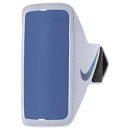 Image of Nike Lean Arm Band – Sports Phone Armband for Running & Training – Smartphone Armband, Ghost/Black/Comet Blue, One Size