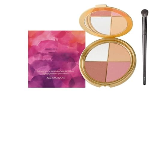 Image of Glow Gallery Highlighting Eye & Cheek Palette, Eyeshadow And Highlighter Makeup, 4-In-1 Highlight Shades Makeup for Blush