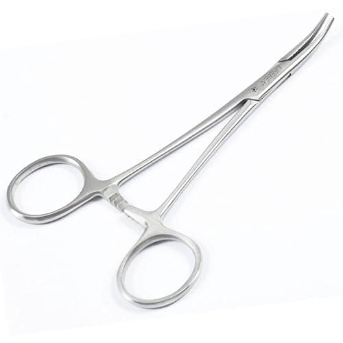 Image of Forcep Hemostat Forceps Fishing Forceps Dog Hemostat Scissors Ear Hairs Tools Locking Pliers Stud Ball earings Holder Dog Ear Hair Grooming Tweezers (Curved 5 Inches)