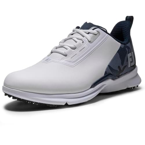 Image of FootJoy Men's FJ Fuel Golf Shoe, White/Navy/Silver, 9.5 UK Medium