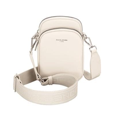 Image of David Jones - Mobile Phone Shoulder Bag - Women's Small Satchel - Shoulder Wallet Pouch - Mini Nylon Bag - City Work Travel Sport Evening, white, One Size