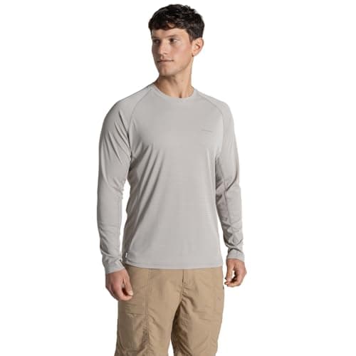 Image of Craghoppers Mens NosiLife SolarShield+ Long Sleeve T-Shirt - Parchment - L