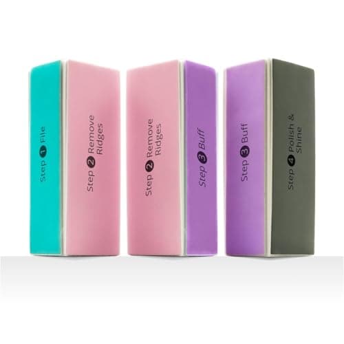 Image of 4 Way Nail Buffer Block (3 Pcs), Nails Smoother Buffing Block Nail Shine Buffers Blocks Files for Natural and Acrylic Nails Smoother Buffing Block Polisher Fingernail File Buffer 120/240/600/3000 Grit