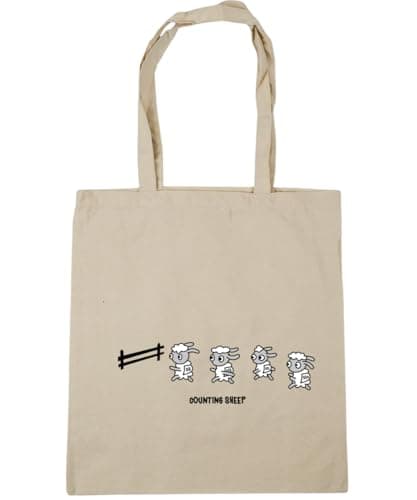 Image of Hippowarehouse Counting Sheep Tote Shopping Gym Beach Bag 42cm x38cm, 10 litres