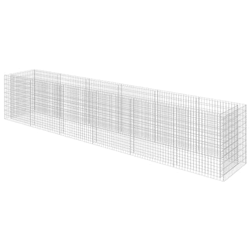 Image of vidaXL Gabion Raised Bed Galvanised Steel 540x90x100cm Stone Basket Raised Bed