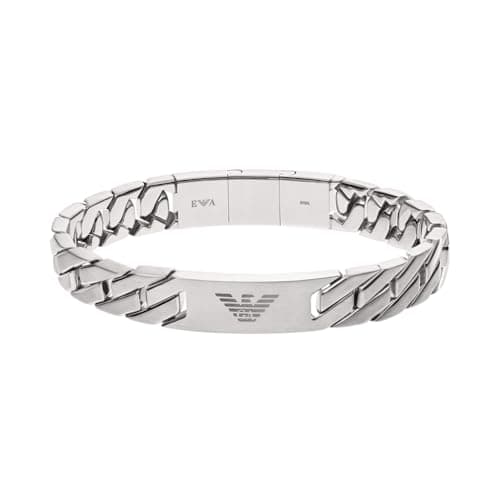 Image of Emporio Armani Bracelet for Men Heritage, 18.50 cm +/-1.00 cm Silver Stainless Steel Bracelet, EGS2435040