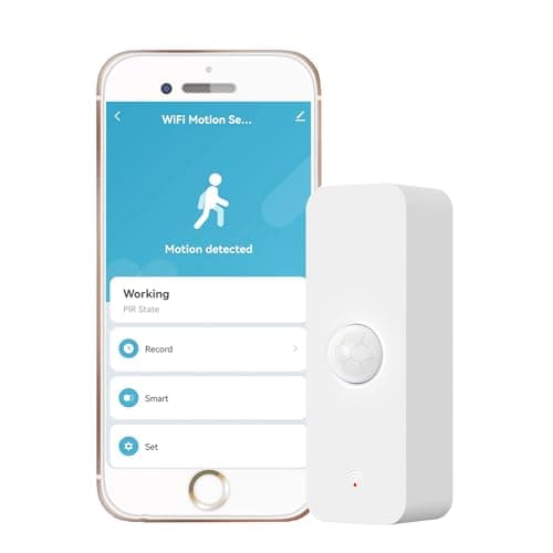 Image of WiFi PIR Motion Sensor: Smart Indoor Motion Detector with App Notification Alerts & Records, Battery Included, Infrared Movement Detector for Remote Monitor and Home Automation (1-Pack)