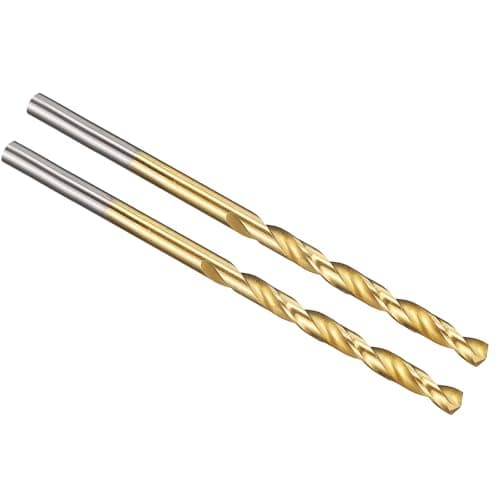 Image of PATIKIL 3.2mm Drill Bit, Jobber Straight Shank M2 High-Speed Steel 135° Titanium Nitride (TiN) Coated for Stainless Steel Hard Metal - 2 Pack