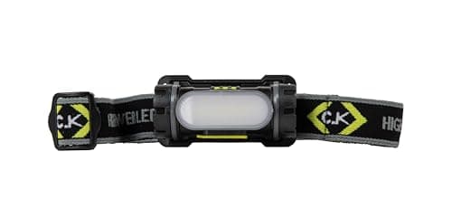 Image of C.K Tools Magnetic Wide Angle Jobsite Head Torch, Rechargeable LED Headlight with Detachable Magnetic Base, 150 Lumen, 3 Modes, IPX4 Water Resistant, IK07 Durable, USB-C Charging, CK T9614USB