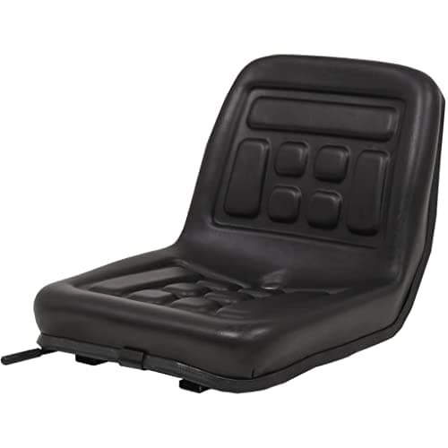 Image of vidaXL Universal Tractor Seat - Black Adjustable Dumper/Mower Seat with PVC Upholstery, Steel Frame, 150mm Slide Track