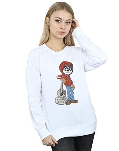 Image of Disney Women's Coco Miguel With Guitar Sweatshirt White Small