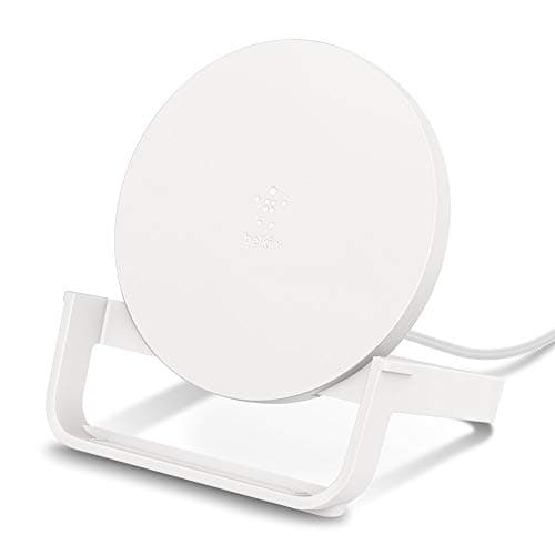 Image of Belkin Boost Up Wireless Charging Stand 10 W, Fast Wireless Charger for iPhone 11, 11 Pro/Pro Max, XS, XS Max, XR, SE, Samsung Galaxy S20, S20+, S20 Ultra, S10, S10+, S10e, UK Plug Included, White