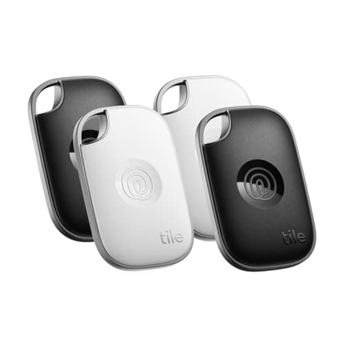 Image of Tile by Life360 Pro - Powerful Bluetooth Tracker, Key Finder and Item Locator for Keys Bags, and More, Both iOS and Android Compatible, Phone Finder, Pack of 4 (Black/White)