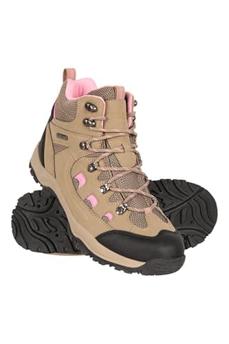 Image of Mountain Warehouse Adventurer Womens Boots - Waterproof Rain Boots, Synthetic & Textile Walking Shoes - For Spring Summer, Hiking & Trekking Beige Adult Shoe Size 6