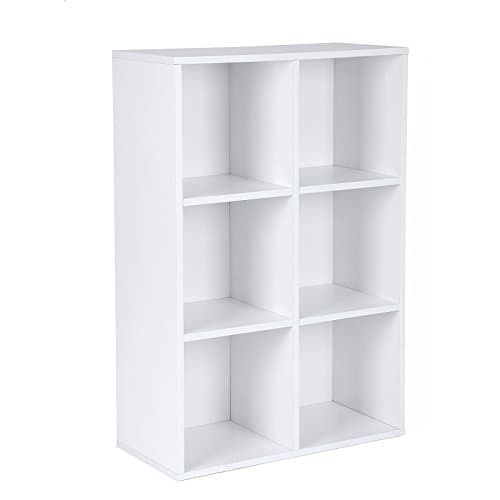 Image of VASAGLE Bookcase, Bookshelf, Storage Shelf with 6 Compartments, Standing Shelf, Cube Shelf, for Living Room, Home Office, Dinning Room, Cloud White LBC203D