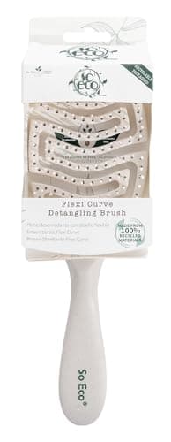 Image of So Eco Flexi Curve Detangling Hair Brush – 100% PCR Materials, Flexible Vented Design for Wet & Dry Hair – Vegan & Plastic-Free Packaging