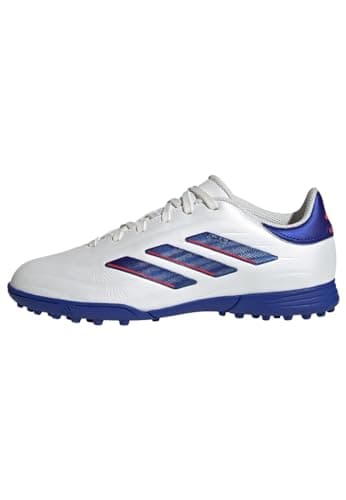 Image of adidas Unisex COPA Pure II League Football Boots Turf, Cloud White/Lucid Blue/Solar Red, 12 UK