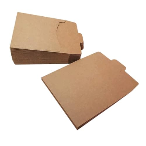 Image of Hohopeti Kraft Paper CD Bag Envelope File Pouch for Cards in Brown Multi-function Packaging for Music Albums and Home Organization