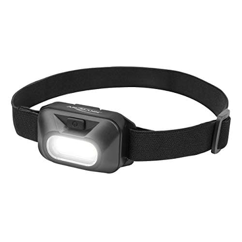 Image of ANSMANN LED Headlight [Black] Lightweight 125 Lumens Head Torch Includes Headlamp & 3 x AAA Batteries - Super Bright Ideal for Jogging, Cycling, Walking Dog - 3 Yr Warranty 1600-0357