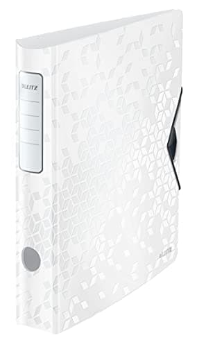 Image of Leitz A4 Lever Arch File Active, White, Curved spine 65mm width, Elastic fastening, Light polyfoam, WOW Range, 11070001