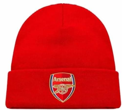 Image of 47 Arsenal Kids Turn Up Cuff Crest Knit Beanie, Red