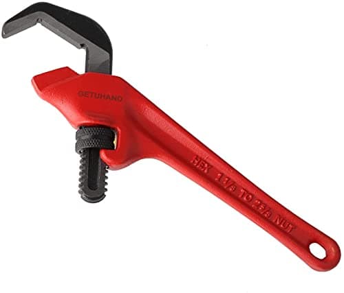 Image of Jadeshay Offset Hex Wrench,9.5 in Offset Pipe Wrench Adjustable Pipe Spanner Portable Straight Spanner Hand Tools for Gripping Hexagonal or Square Nuts
