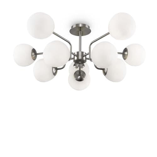 Image of Luminosa Luminosa Erich Modern 10 Light Globe Ceiling Light Nickel E14