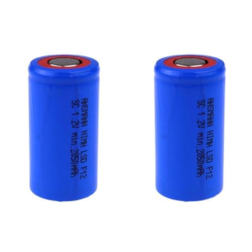 Image of ANSMANN 2850 mAh 1.2 V Sub-C NiMH LSD Flat-Top Battery - Blue (Pack of 2)