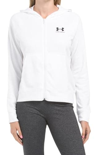 Image of Under Armour Women's Rival Terry Full-Zip Hoodie, White (100), Large