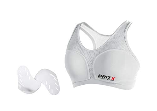 Image of BRITX Ladies Chest Guard Female Chest Protector Sports Bra Karate,Taekwondo,Thai,MMA,Boxing,Kick Boxing, (White, Small)
