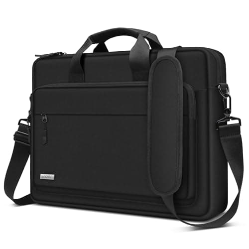 Image of TECOOL 17 Inch Laptop Bag,17 Inch Laptop Case with Shoulder Strap for Men Women Business Messenger Computer Bag For 17-17.3" Lenovo Acer Asus Dell HP Notebook,17.3" Waterproof Briefcase for Work,Black