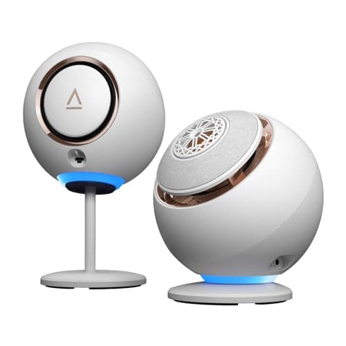 Image of CREATIVE Pebble Nova Premium 2.0 USB-C Computer Speakers with Bluetooth 5.3 and Customizable RGB Lighting, USB Audio, Headset Port, for PC and Mac (White)