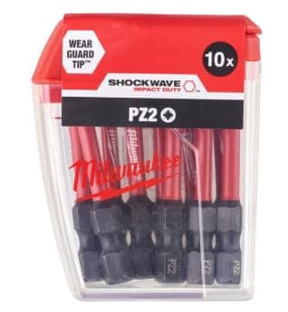 Image of Milwaukee Shockwave 10 x PZ2 50mm Screwdriver Bits 4932430866