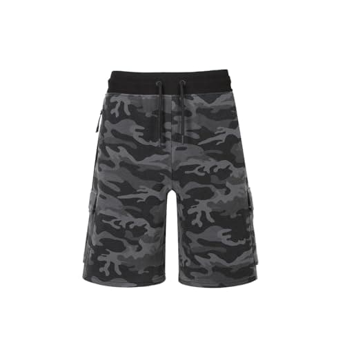 Image of Everlast Mens Premium Cargo Shorts Black Camo L