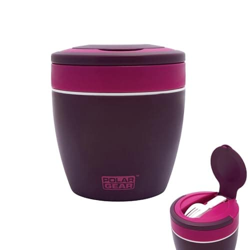 Image of Polar Gear Microwavable Food Containers with Fold Away Cutlery, Polypropylene, 500 milliliters, Red
