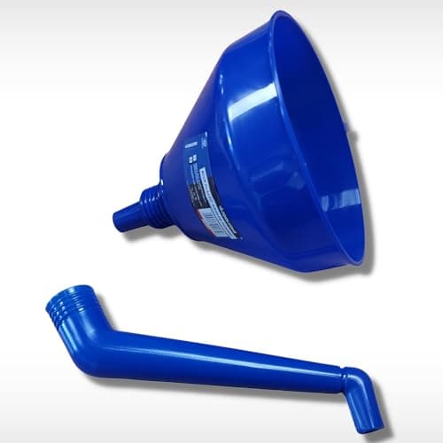 Image of Dunnet Tools Angled Fuel Funnel For Car Motorcycle 160mm Durable Lightweight Plastic Funnel For Car Engine Oil Includes Removable Filter Versatile Funnels For Automotive Use