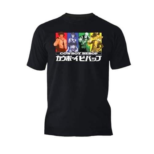 Image of Cowboy Bebop Character Collage Official Men's T-Shirt - Black - Small