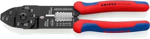 Image of KNIPEX Crimping Pliers Black Lacquered with Multi-Component Handles 230 mm, 97 21 215 B