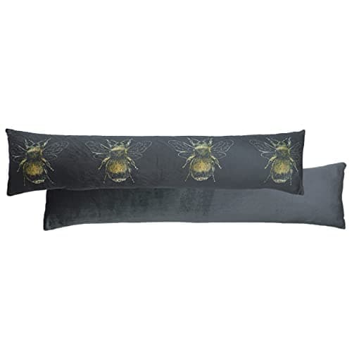Image of Evans Lichfield Gold Bee Draught Excluder, Dark Grey, 86 x 18 cm